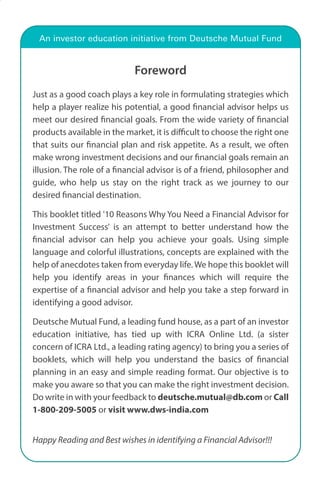 10 reasons why you need a financial advisor for investment success | PDF