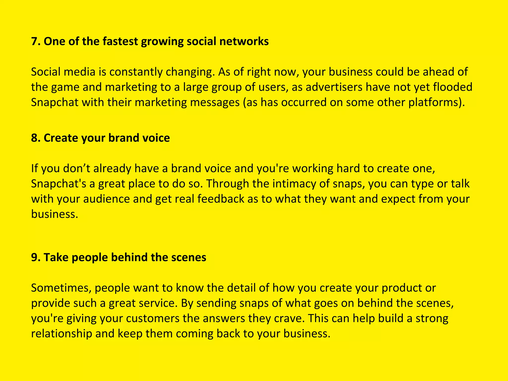 10 Reasons why you should Consider Snapchat for your Business | PPT