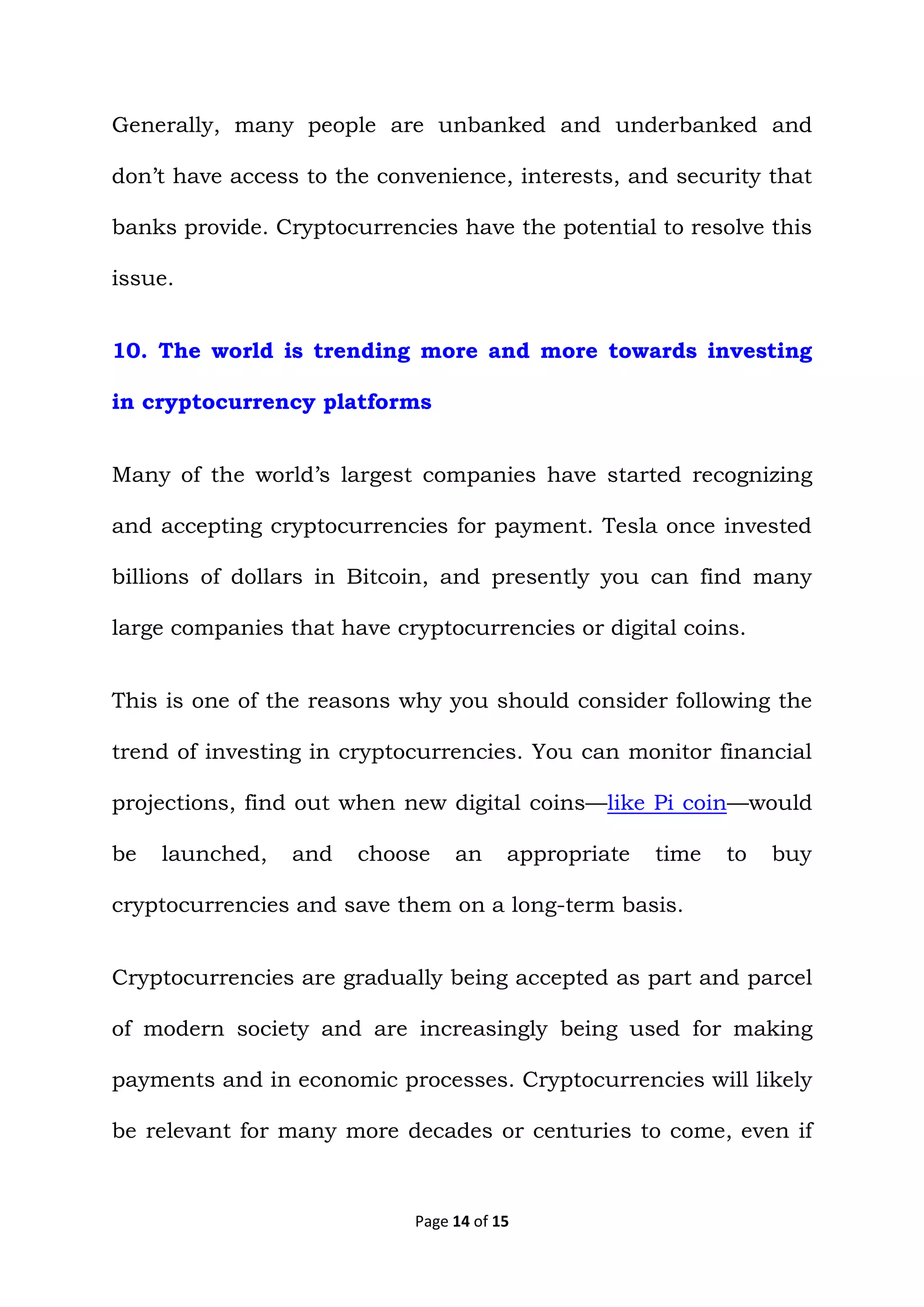 10 Reasons Why You Should Invest in Cryptocurrencies Especially on a  Long-term Basis | PDF