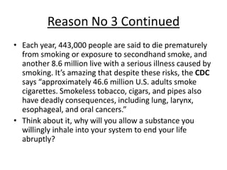 10 reasons why you should quit smoking | PPTX