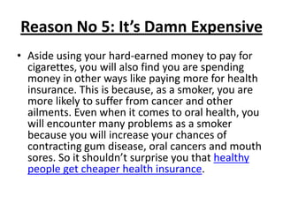 10 reasons why you should quit smoking | PPTX