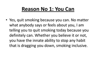 10 reasons why you should quit smoking | PPTX