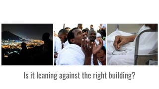 Is it leaning against the right building?
 