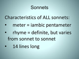 Sonnet Features Renaissance Period Literature | PPTX
