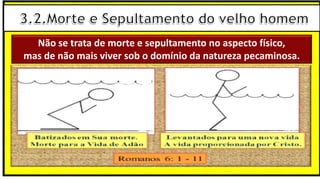 Não se trata de morte e sepultamento no aspecto físico,
mas de não mais viver sob o domínio da natureza pecaminosa.
 
