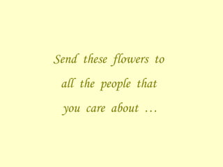 Send  these  flowers  to  all  the  people  that  you  care  about  …  