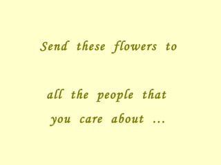 Send these flowers to all the people that you care about …