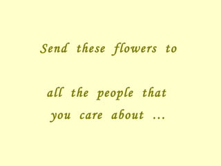 Send  these  flowers  to  all  the  people  that  you  care  about  …  