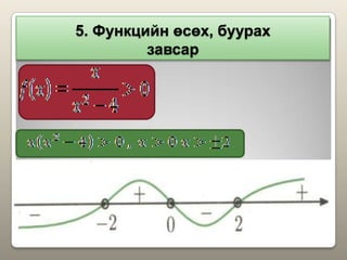 5. Функцийн өсөх, буурах
завсар
 
