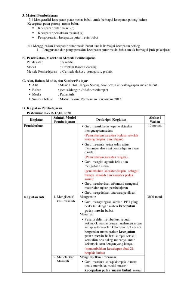 Doc Rpp K13 Teknik Pemesinan Bubut Revisi Terbaru