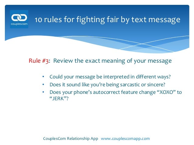 10 Rules For Fighting Fair By Text Message 10 Rules For Fighting Fair By Text Message