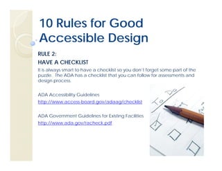 10 Rules For Good Accessibilie Design 2012 | PDF