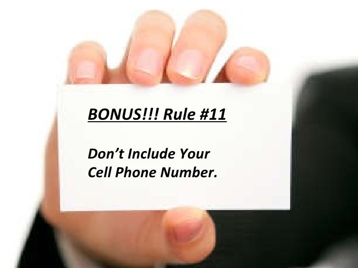 BONUS!!! Rule #11 Don’t Include