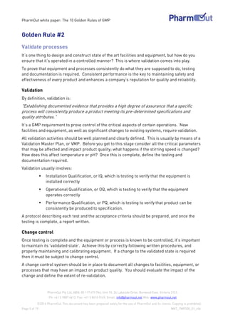 10 Golden Rules of GMP | PDF