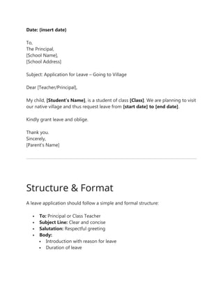 10+ Samples For Leave Application for School.docx