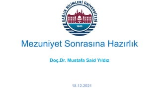 Mezuniyet Sonrasına Hazırlık
Doç.Dr. Mustafa Said Yıldız
18.12.2021
 