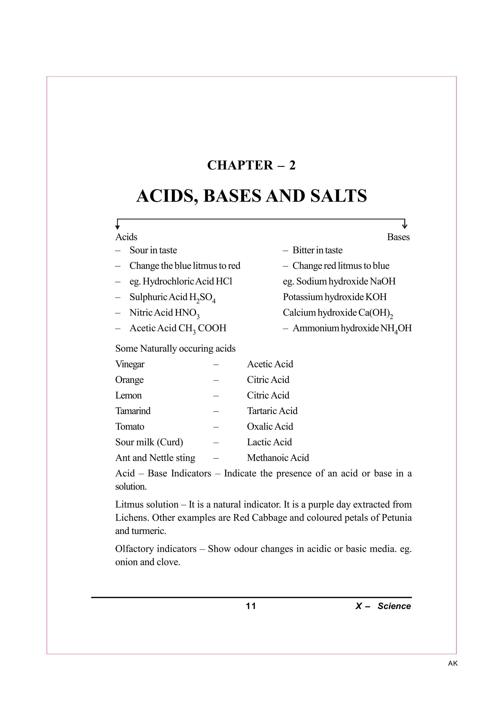 Class 10 Ch2 Acids,Based and Salts Notes and Extra | PDF