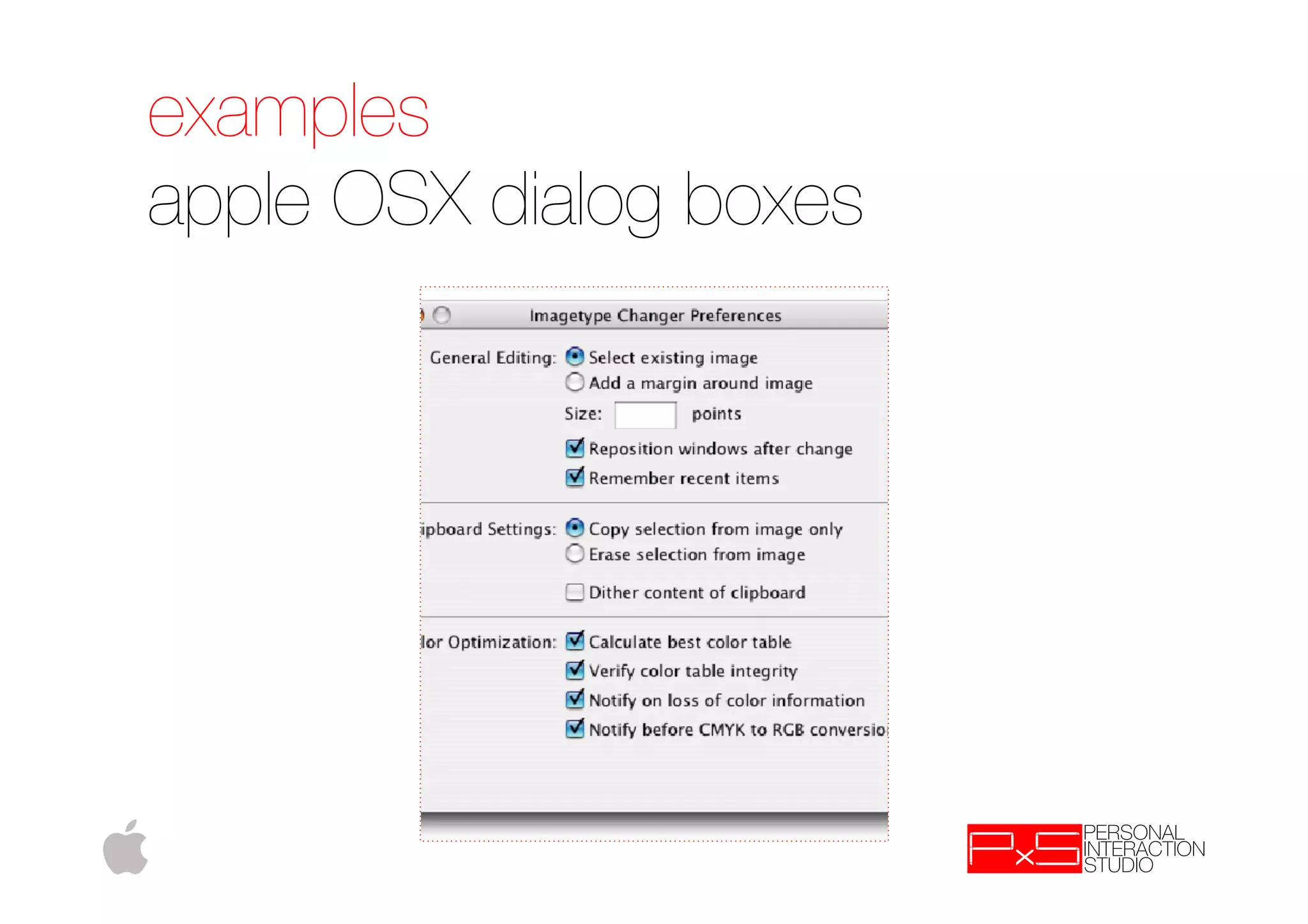 examples !
apple OSX dialog boxes
 