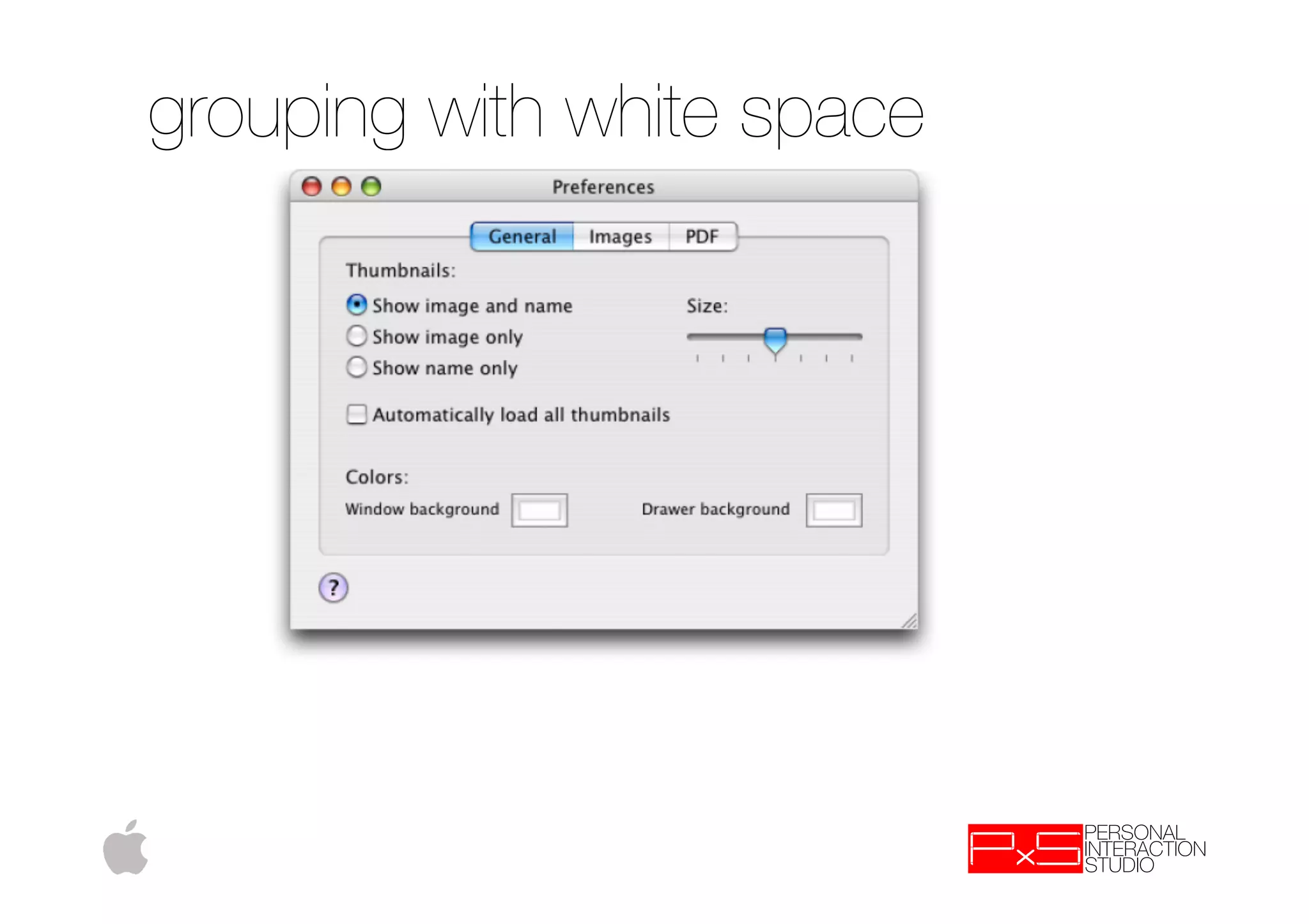 grouping with white space
 