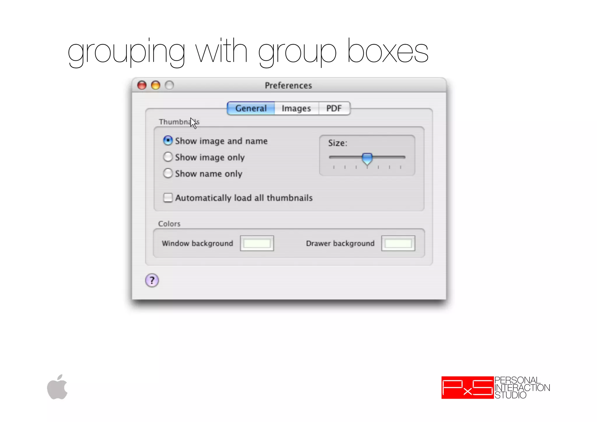 grouping with group boxes
 