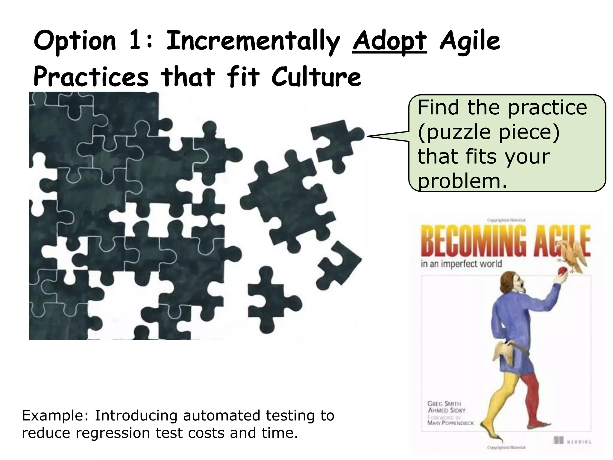 Poll: Agile Mindset?
Where	is	the	focus	of	your	current	Agile	initiative?	
1	=	Practices	
2	=		
3	=	Balanced	
4	=		
5	=	Mindset	&	Organizational	Culture	
 