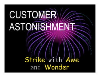 CUSTOMER
ASTONISHMENT


  Strike with Awe
   and Wonder
 