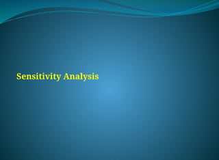 Sensitivity Analysis
 