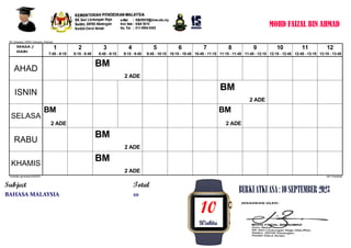JADUAL WAKTU SEKOLAH YANG DIUBAHRENDAH 2020 | PDF
