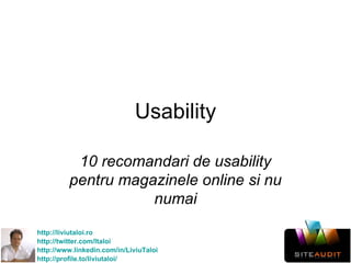 Usability 10 recomandari de usability pentru magazinele online si nu numai 