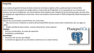 10 sistemas gestores de base de datos | PPTX