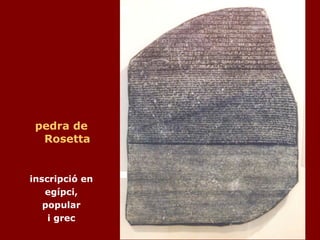 pedra de Rosetta inscripció en egípci, popular i grec 