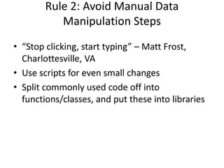 Reproducibility: 10 Simple Rules | PPT