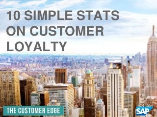 © 2015 SAP SE or an SAP affiliate company. All rights reserved. 1External
10 SIMPLE STATS ON
CUSTOMER LOYALTY
10 SIMPLE STATS
ON CUSTOMER
LOYALTY
 