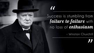 Success is stumbling from
with
no loss of
- Winston Churchill
“
”
 