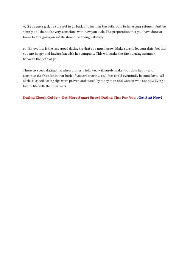 10 hastighet Dating Tips