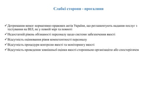 Підвищення якості тестування ВІЛ (документальний супровід, використання інструменту SPI-POCT, аналітичний звіт, щодо стану оцінки якості сайтів з тестування на ВІЛ-інфекцію в Україні. Практичний досвід
