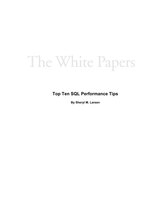10 sql tips | PDF