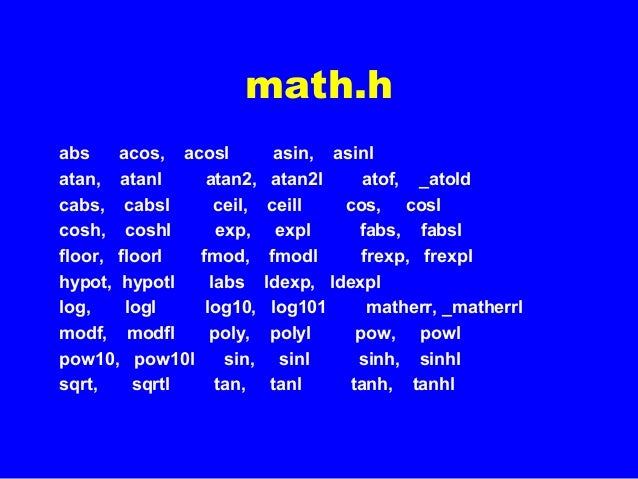 Standard Library Functions