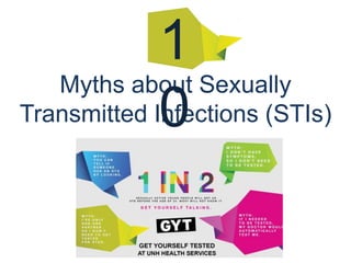 Myths about Sexually
Transmitted Infections (STIs)
1
0
 