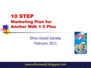 1 10 STEP Marketing Plan for Anchor Milk 1-3 Plus EfrenEwoldEstrella February 2011 