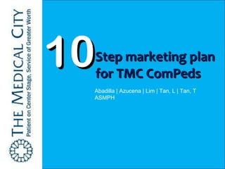 Step marketing plan for TMC ComPeds 10 Abadilla | Azucena | Lim | Tan, L | Tan, T ASMPH 