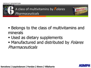 MARKET SIZE (COMPETITOR DATA)Factbook: Php 3 billion divided into 3 therapeutic  classesASMPHBarcelona | Laquindanum | Parulan | Rivera | Villafuerte
