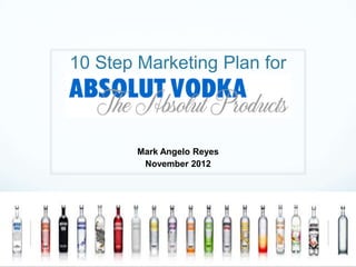 10 Step Marketing Plan for



        Mark Angelo Reyes
         November 2012
 