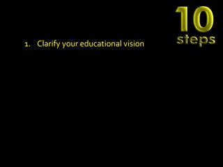 1. Clarify your educational vision
 