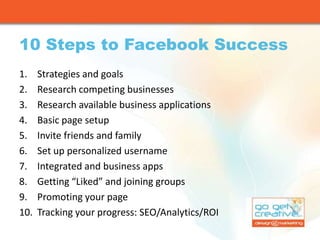 10 Steps to Facebook Success for Your Business - Slide Presentation | PPTX