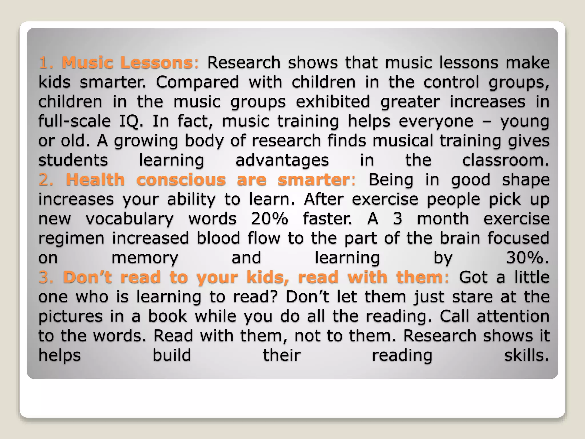10 steps to make your kids smarter | PPTX