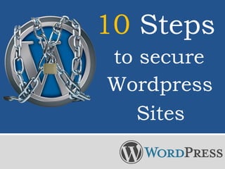 10 Steps
to secure
Wordpress
Sites
 