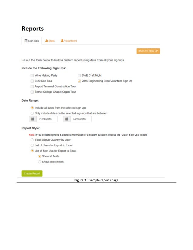 volunteer sign ups