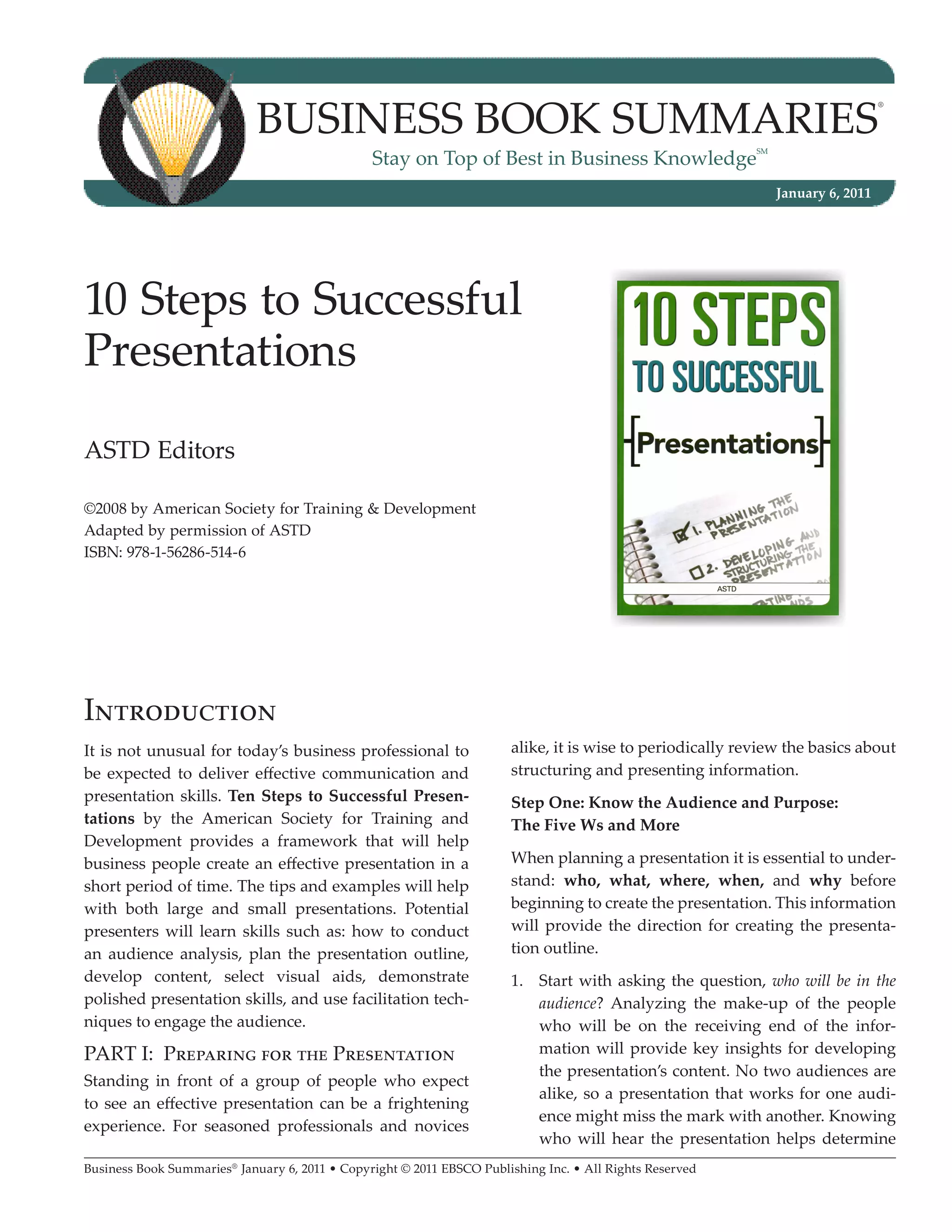 10 steps to successful presentations(44) | PDF