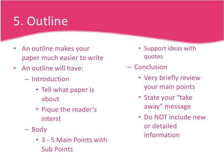 Steps to a research paper